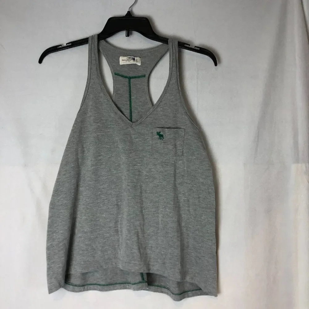 Womens Abercrombie Fitch Racerback Tank Top Grey Shirt Size M.   AW